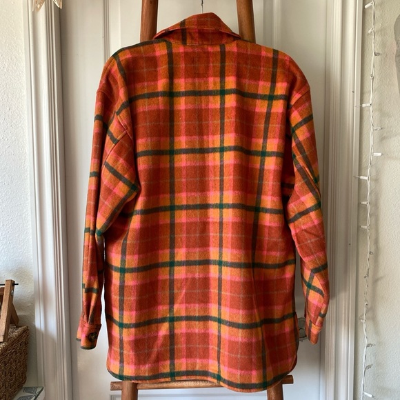 Orange plaid shacket - Picture 2 of 3